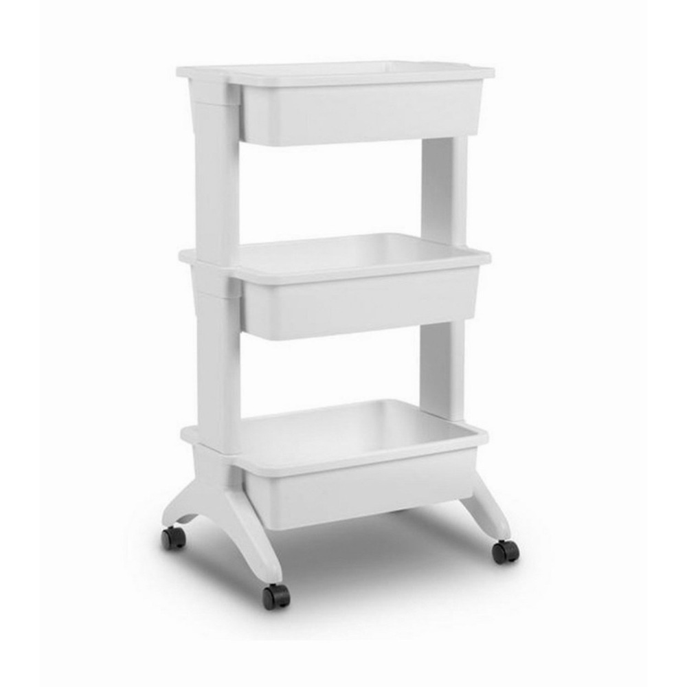 Sterilite 3 Tier Utility Rolling Organization Cart White Storage Bins 21338003